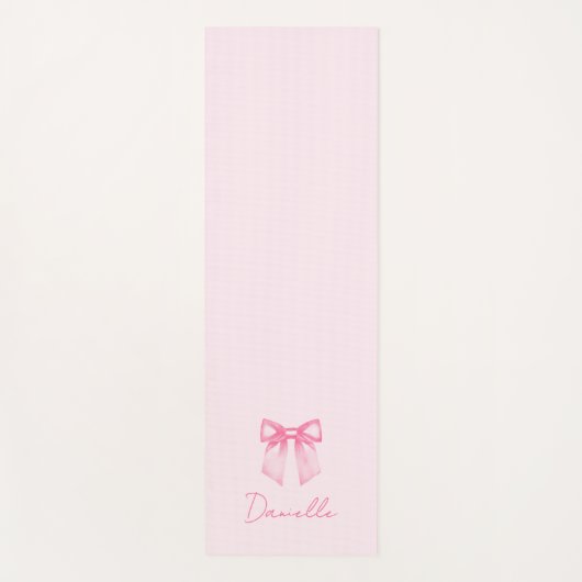 Minimalist Pastel Pink Bow Exercise Yogamatte (Vorderseite)
