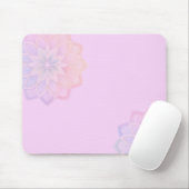 Minimalist Pastel Rainbow Floral Mousepad (Mit Mouse)
