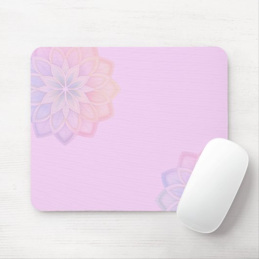 Minimalist Pastel Rainbow Floral Mousepad (Mit Mouse)