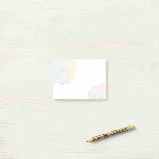 Minimalist Pastel Rainbow Floral Post-it Klebezettel (Auf Schreibtisch)