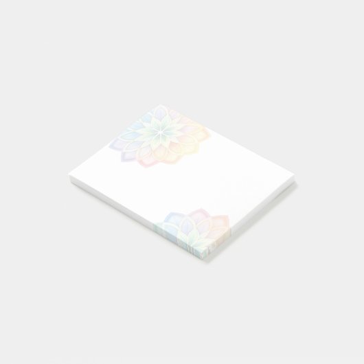 Minimalist Pastel Rainbow Floral Post-it Klebezettel (angewinkelt)