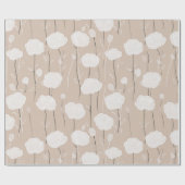 Minimalist Pastel Rose White Floral Pattern Geschenkpapier (Flach)