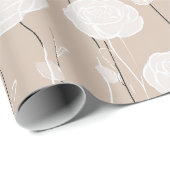 Minimalist Pastel Rose White Floral Pattern Geschenkpapier (Rolleneckpunkt)