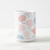 Minimalist Pastel Rose White Floral Pattern Kaffeetasse (Mittel)