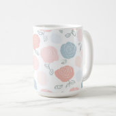 Minimalist Pastel Rose White Floral Pattern Kaffeetasse (VorderseiteRechts)