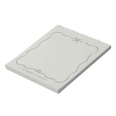 Minimalist Pastell Cute Schleife Monogramm Name  Notizblock (Rotiert)