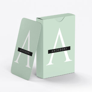 Minimalist Pastell-Mint Personalisierter Name Spielkarten