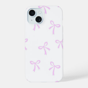 Minimalist Pastell-Rosa Coquette-Schleifenmuster i iPhone 15 Hülle