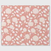 Minimalist Pastell-Rosa-Weiß-Blumenmuster Geschenkpapier (Flach)