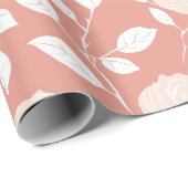 Minimalist Pastell-Rosa-Weiß-Blumenmuster Geschenkpapier (Rolleneckpunkt)