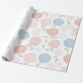 Minimalist Pastell-Rosa-Weiß-Blumenmuster Geschenkpapier (Ungerollt)