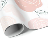 Minimalist Pastell-Rosa-Weiß-Blumenmuster Geschenkpapier (Rolleneckpunkt)