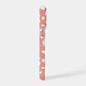 Minimalist Pastell-Rosa-Weiß-Blumenmuster iPhone Hülle (Rechte Seite)