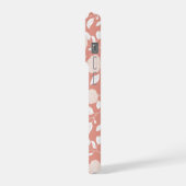 Minimalist Pastell-Rosa-Weiß-Blumenmuster iPhone Hülle (Linke Seite)