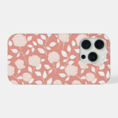 Minimalist Pastell-Rosa-Weiß-Blumenmuster iPhone Hülle (Rückseite (Horizontal))