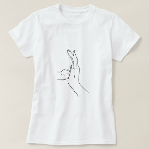 Minimalist Paw in Hand für Haustierliebhaber Umris T-Shirt