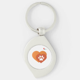 Minimalist Paw Print Heart Modern Pet Lover Keycha Schlüsselanhänger