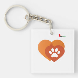Minimalist Paw Print Heart | Modern Schlüsselanhänger