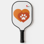Minimalist Paw Print Heart Pickleball Paddle | Pet (Vorderseite)