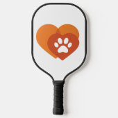 Minimalist Paw Print Heart Pickleball Paddle | Pet (Rückseite)