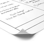 Minimalist Payment Instructions Poster Wall Sign (Ecke)