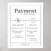 Minimalist Payment Instructions Poster Wall Sign (Vorne)