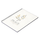 Minimalist "Peace" Journal with Gold Foil Botanica Notizblock (Linke Seite)