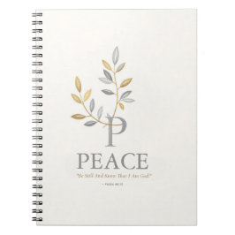 Minimalist "Peace" Journal with Gold Foil Botanica Notizblock