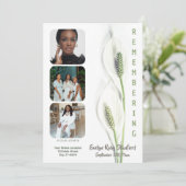 Minimalist Peace Lily Funeral Program Ankündigung (Stehend Vorderseite)
