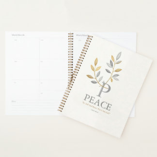 Minimalist "Peace" with Gold Foil Botanica design Planer