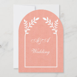 Minimalist Peach and White Arch Wedding Einladung