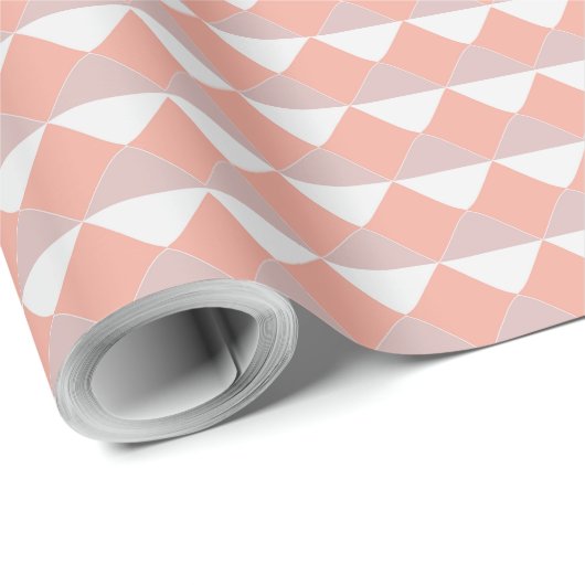 Minimalist Peach Geometric Pattern Geschenkpapier (Rolleneckpunkt)