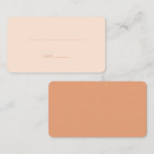Minimalist Peach Line Platzkarte (Vorne/Hinten)