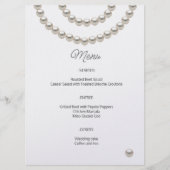 Minimalist Pearl Wedding Menu Menükarte (Vorderseite)
