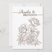 Minimalist Peony Wedding Invitation Luxury Einladung (Rückseite)