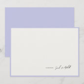 Minimalist Periwinkle Border Personalized Script Mitteilungskarte (Vorne/Hinten)