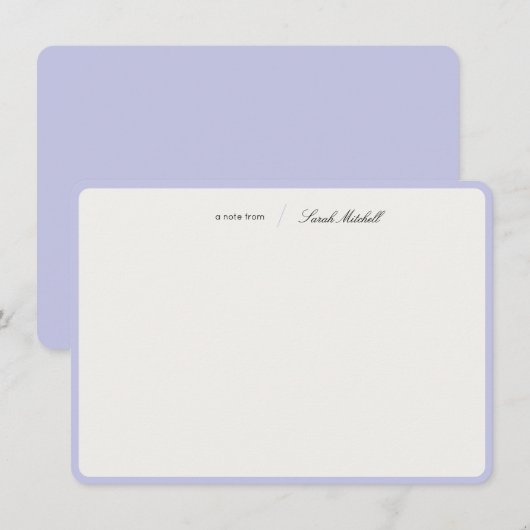 Minimalist Periwinkle Personalized Script Rounded Mitteilungskarte (Vorne/Hinten)