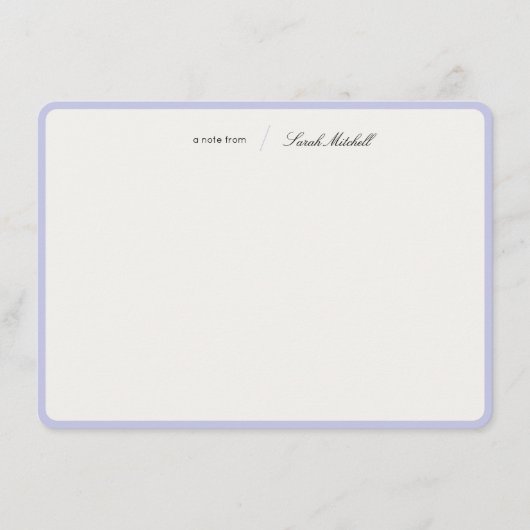 Minimalist Periwinkle Personalized Script Rounded Mitteilungskarte (Vorderseite)