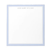 Minimalist Periwinkleblau Zwei-Rahmen-Name Notizblock (Vorderseite)
