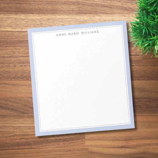 Minimalist Periwinkleblau Zwei-Rahmen-Name Notizblock