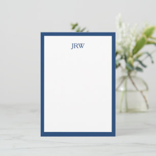 Minimalist Personalisiertes Monogramm Navyblaue Um Mitteilungskarte