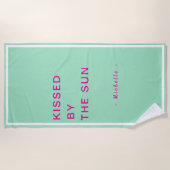 Minimalist Personalized Kissed by the Sun Strandtuch (Vorderseite)