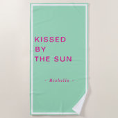 Minimalist Personalized Kissed by the Sun Strandtuch (Vorderseite)