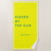 Minimalist Personalized Kissed by the Sun Strandtuch (Vorderseite)