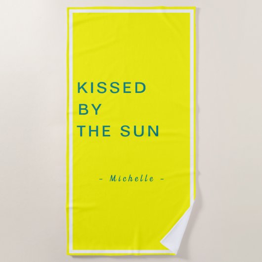 Minimalist Personalized Kissed by the Sun Strandtuch (Vorderseite)
