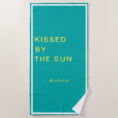 Minimalist Personalized Kissed by the Sun Strandtuch (Vorderseite)