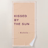 Minimalist Personalized Kissed by the Sun Strandtuch (Vorderseite)