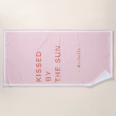 Minimalist Personalized Kissed by the Sun Strandtuch (Vorderseite)