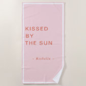 Minimalist Personalized Kissed by the Sun Strandtuch (Vorderseite)