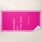 Minimalist Personalized Kissed by the Sun Strandtuch (Vorderseite)